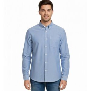 GEORGE Cotton Blue Button Down Shirt, Men’s XL, Blue